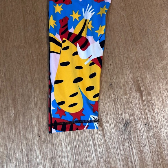 Adidas Womens Graphic Print High Waisted Leggings Multicolor Tiger Pop Art Large - Picture 3 of 8